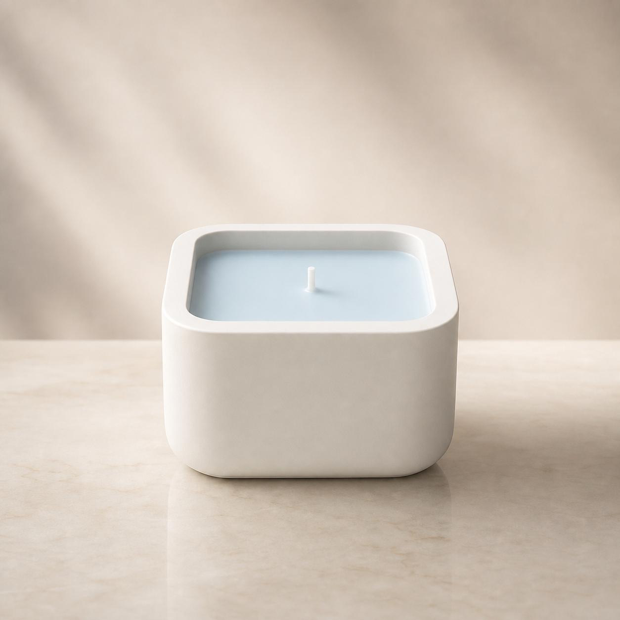 Գիպսե մոմակալ և մոմ «Soft Square»